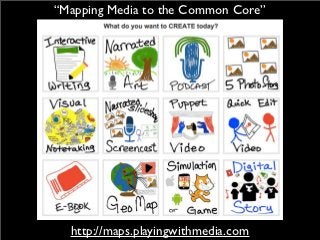 “Mapping Media to the Common Core”




  http://maps.playingwithmedia.com
 
