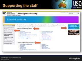 Supporting the staff
 