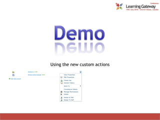 Using the new custom actions