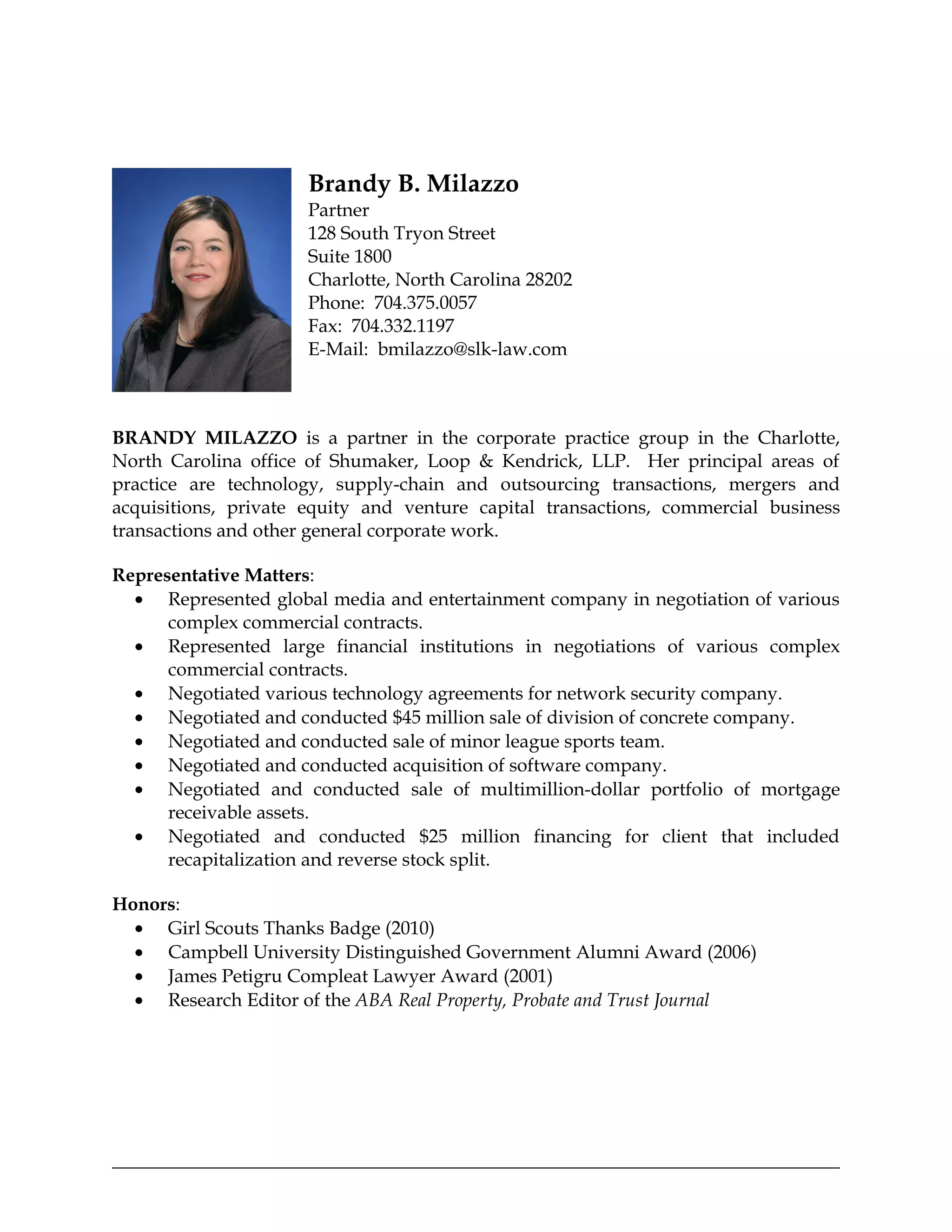 Bio: Brandy B. Milazzo | DOC