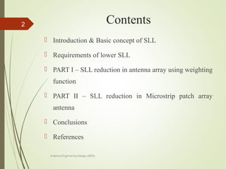 Side Lobe Level (SLL) Reduction Methods in Antenna | PPT