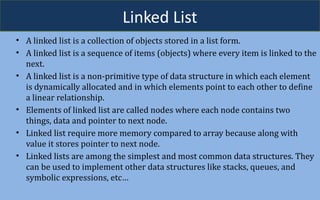 Implemention of Linked list concept in Data Structures | PPTX