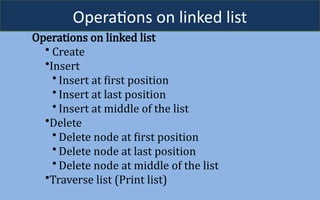 Implemention of Linked list concept in Data Structures | PPTX