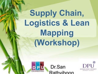 Supply Chain,
Logistics & Lean
Mapping
(Workshop)
Dr.San
 