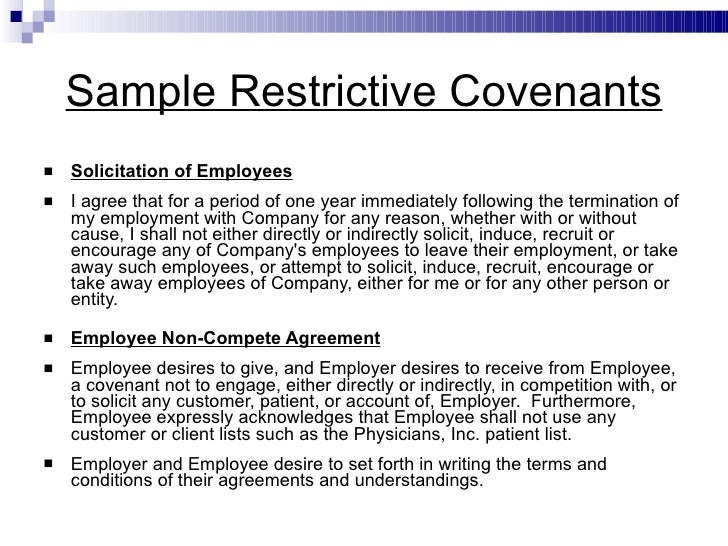 Property Covenant Examples