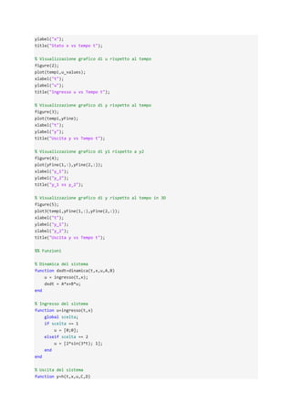 Simulation and analysis of a linear system in MATLAB | PDF