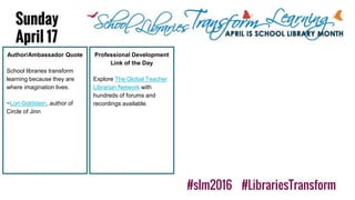 School Library Month Calendar of Ideas | PPTX
