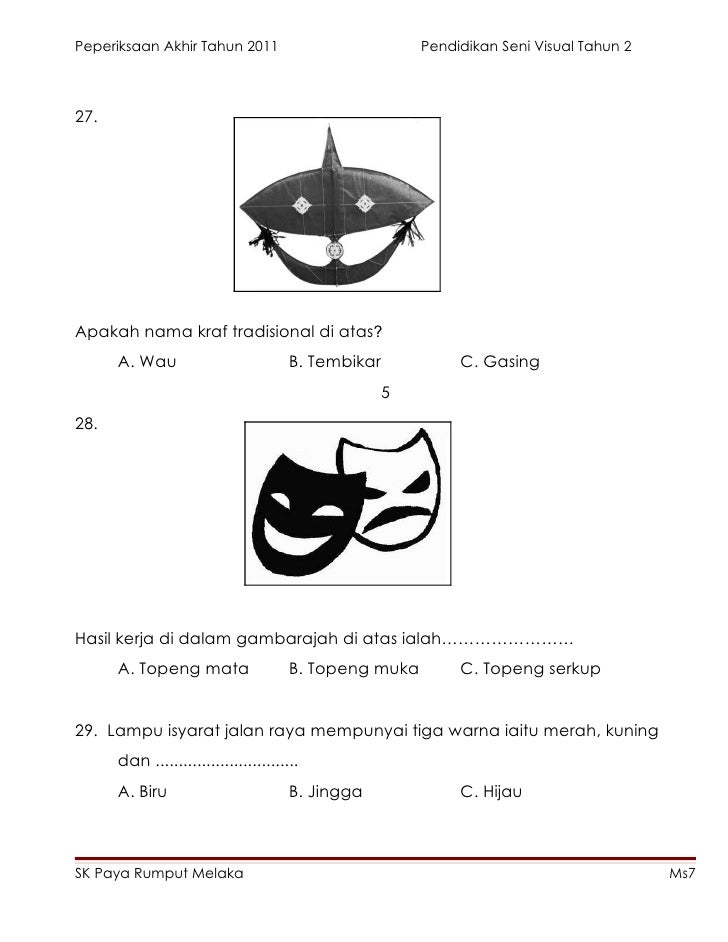 Soalan Dan Jawapan Pendidikan Seni Visual Tingkatan 1 