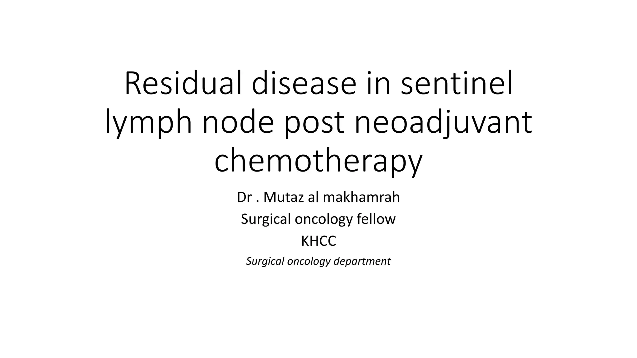 sentinel lymph node post neoadjuvant | PPT