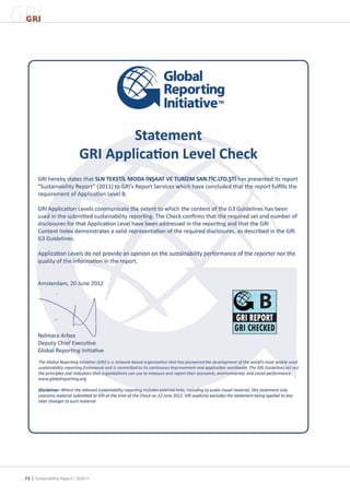 GRI
 GRI




 72 | Sustainability Report /
 