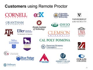 Customers using Remote Proctor

28

 