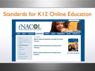 Standards for K12 Online Education 