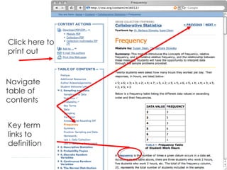 Navigate  table of  contents Click here to print out Key term  links to  definition 