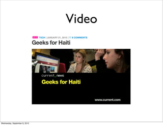 Video




Wednesday, September 8, 2010
 