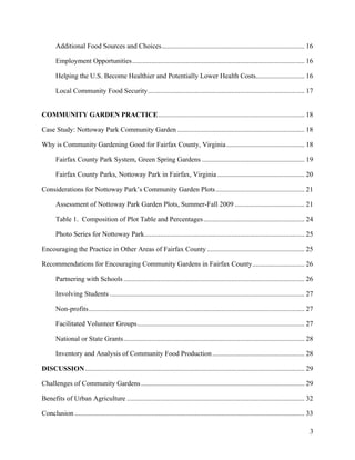 Urban Agriculture: Theory and Practice of Community Gardening | PDF