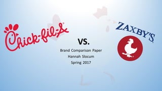 Brand Comparison Paper
Hannah Slocum
Spring 2017
VS.
 