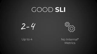 GOOD SLI
Up to 4 No Internal*
Metrics
2-4
 