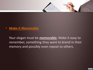 Learn Create Slogan Creating a Slogan | PPTX