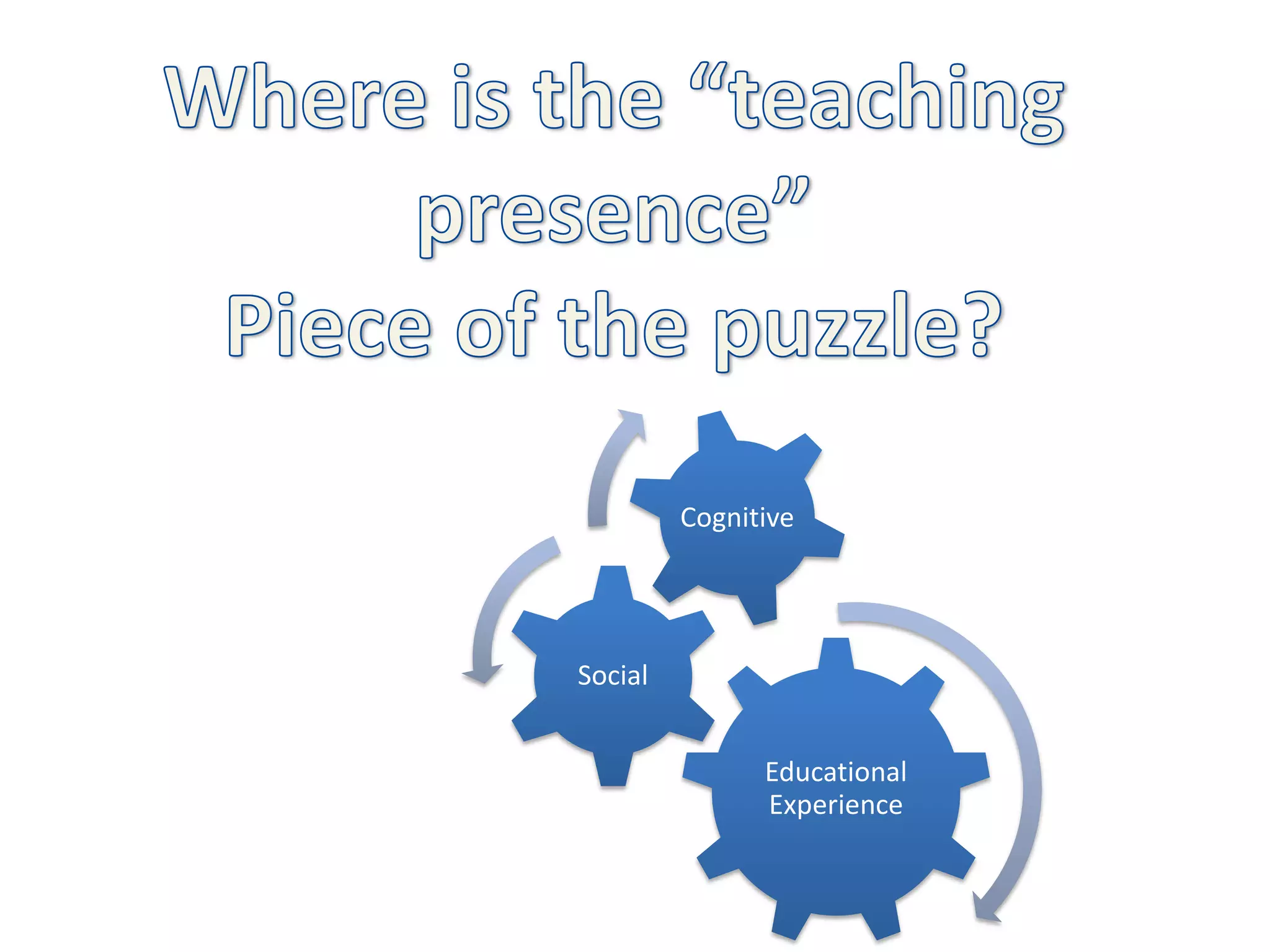 Cognitive




Social


               Educational
               Experience
 