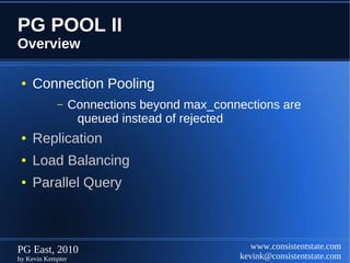 PostgreSQL High Availability via SLONY and PG POOL II | PDF