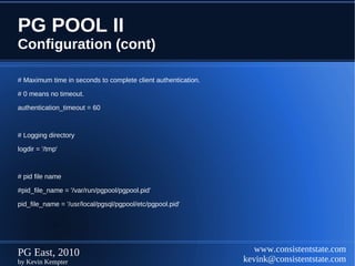 PostgreSQL High Availability via SLONY and PG POOL II | PDF