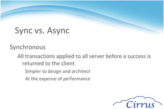 What is Mult-Master? Multiple phyiscal servers in a cluster allow for the updating of data Increases Availability 