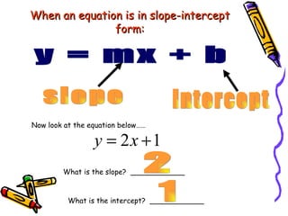 Slope intercept | PPT