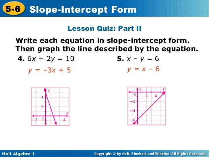 x and y intercept form