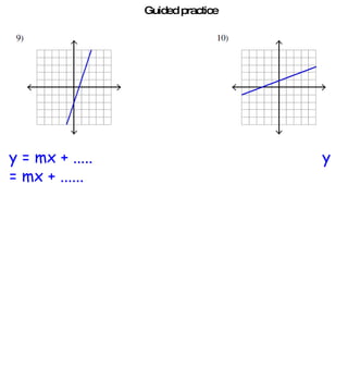 y = mx + ..... y = mx + ...... Guided practice 