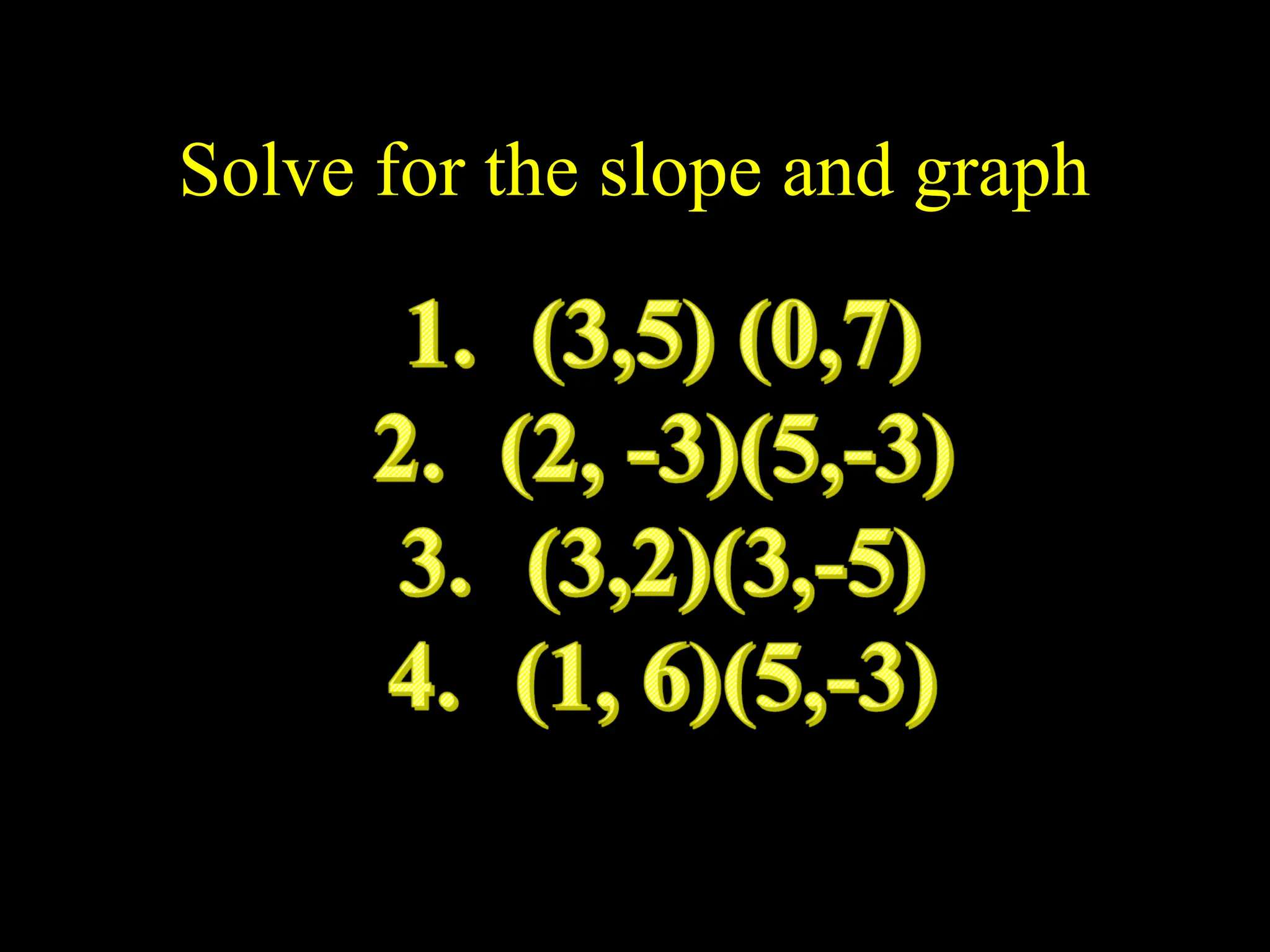 Solve for the slope and graph
 