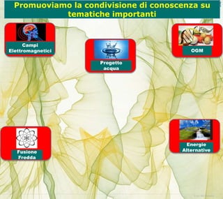 © 2017 IBM Corporation
Promuoviamo la condivisione di conoscenza su
tematiche importanti
Energie
AlternativeFusione
Fredda
Campi
Elettromagnetici
Progetto
acqua
OGM
 