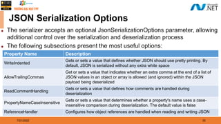Working with XML and JSON Serializing | PPTX
