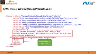 Working with XML and JSON Serializing | PPTX