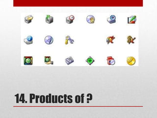 14. Products of ?

 