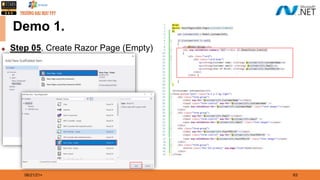 08/21/21= 63
Demo 1.
◆ Step 05. Create Razor Page (Empty)
 