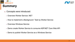 Background Tasks with Worker Service | PPTX