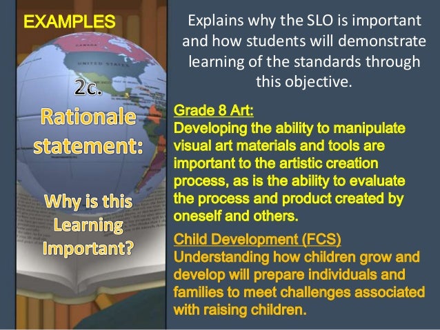 SLO Template steps 1, 2, 3