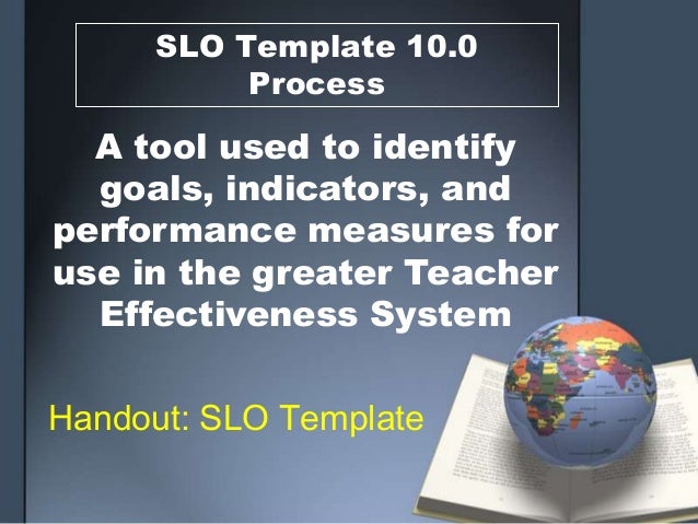 SLO Template steps 1, 2, 3