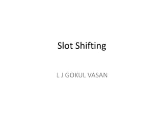 Slot Shifting
L J GOKUL VASAN
 