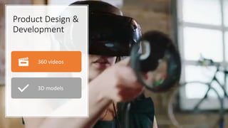 Product Design &
Development
360 videos
3D models
 