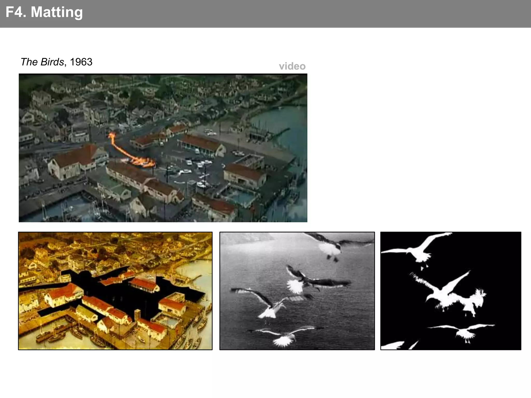 F4. Matting


  The Birds, 1963   video
 