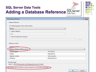 SQL Server Data Tools
Adding a Database Reference
 