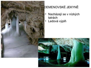   DEMENOVSKÉ JEKYNĚ    Nacházejí se v nízkých tatrách Ledová výplň 
