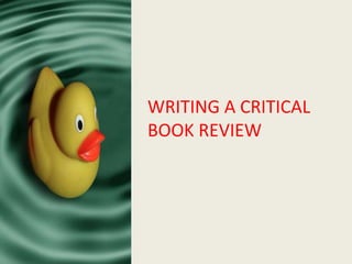 Writing a Critical Book Review 