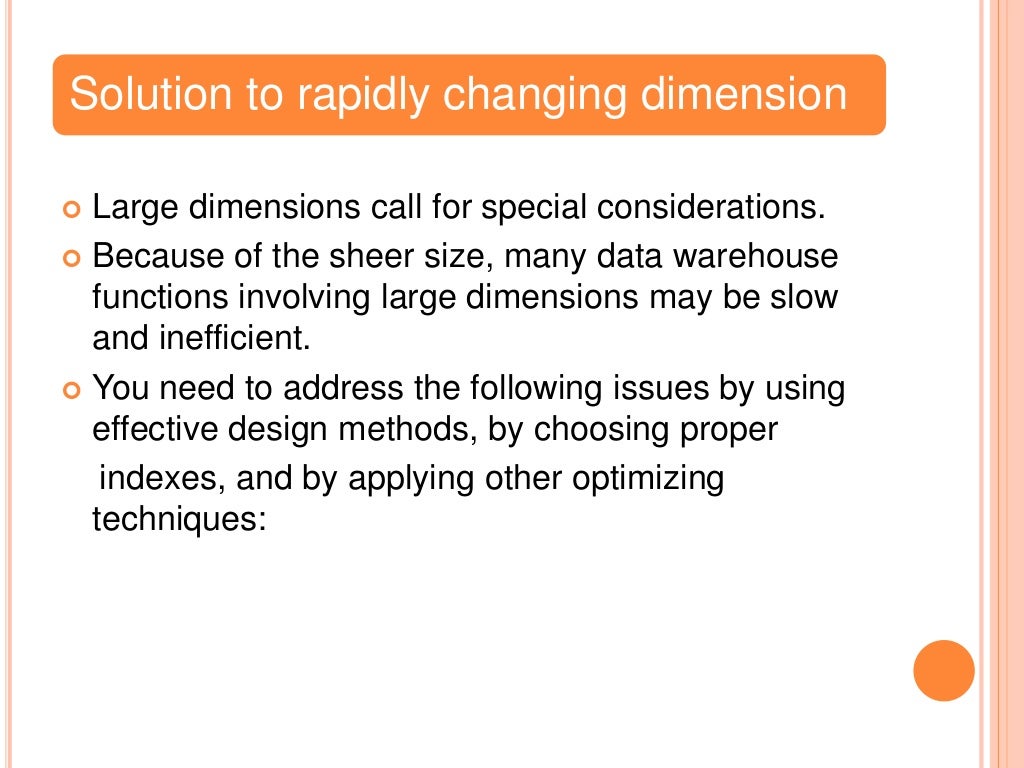 Slowly changing dimension