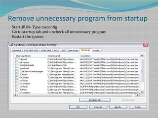 Remove unnecessary program from startup
Start-RUN- Type msconfig
Go to startup tab and uncheck all unnecessary program
Restart the system
 