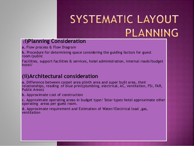 Systematic Layout Planning