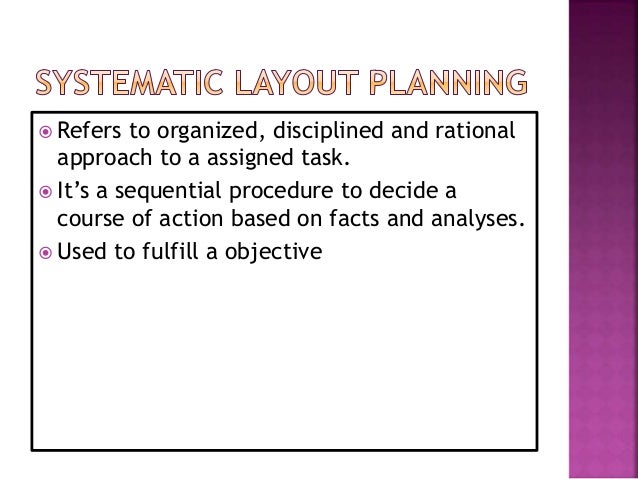 Systematic Layout Planning