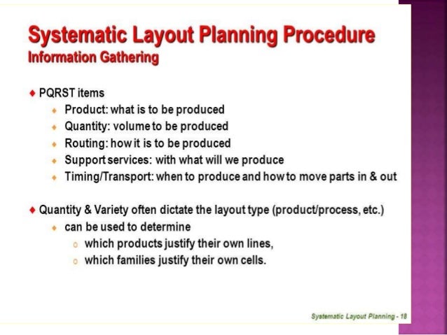 Systematic Layout Planning