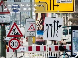 Signs turn into information if
we know their meaning...